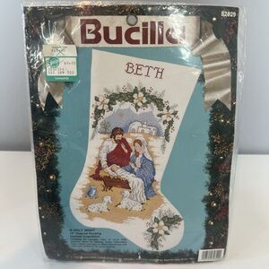 Bucilla O Holy Night 18” stocking counted cross stitch kit 82829